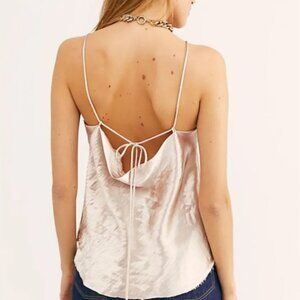 Free People XS Lamour Top Silver Metallic Halter Fairy Cyber Fest Y2K EGirl Edgy